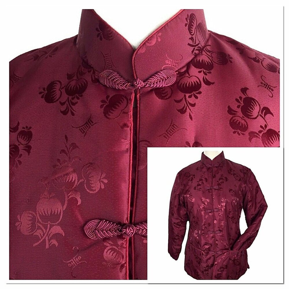 Fortune  Fabulous Fashion women's Plum color Asian Inspired Kimono Jacket Sz.L